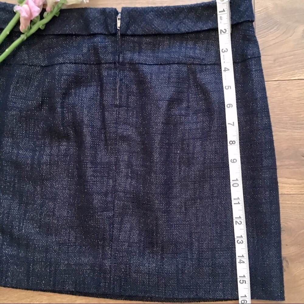 🌸 JCREW LINED SHIMMER THREAD NAVY BLUE SKIRT NO FLAWS - Picture 4 of 11